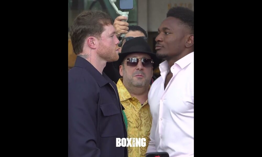Canelo Alvarez Tense Face-Off With Christian Mbilli