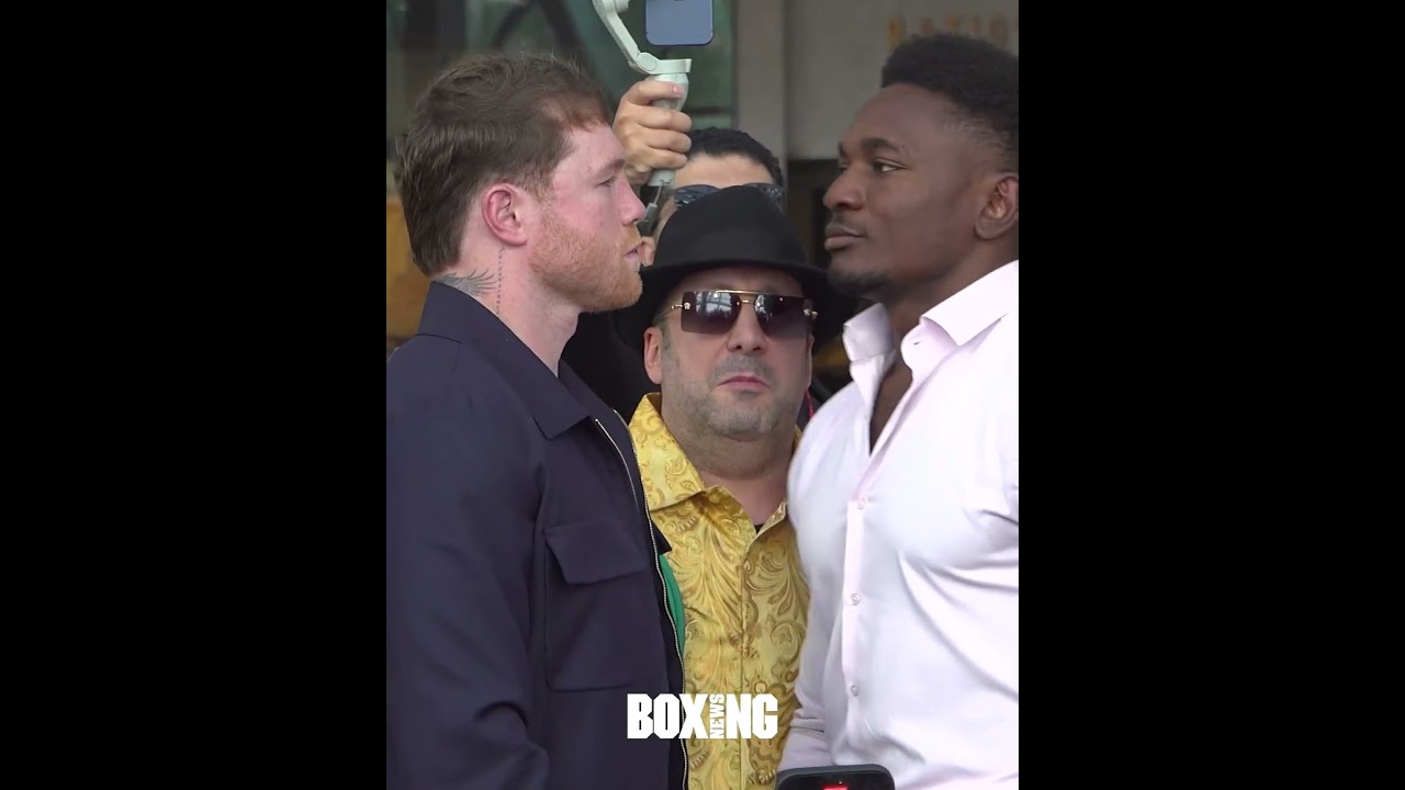 Canelo Alvarez Tense Face-Off With Christian Mbilli