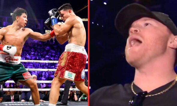 Canelo watches on as Jaime Munguia wins his old world title