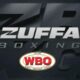 Zuffa Boxing and World Boxing Organization logos displayed together on a dark background representing boxing governance and regulatory tension.