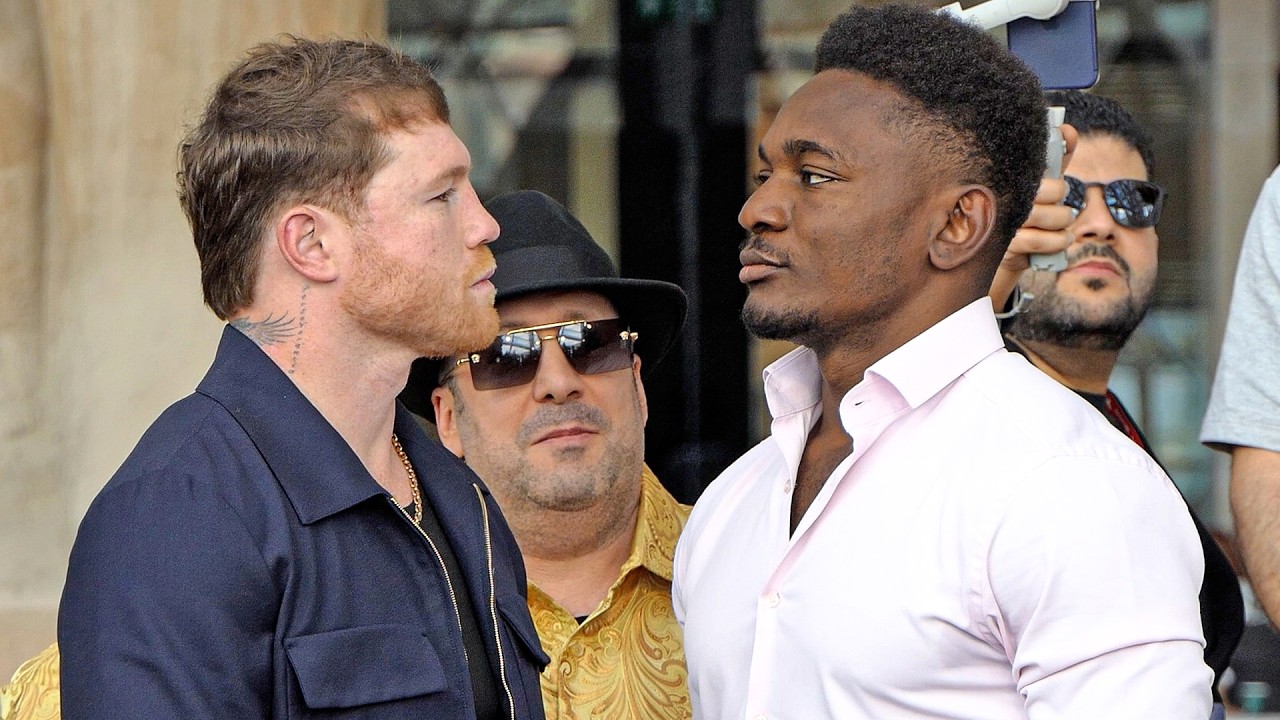 FACE OFF: Canelo Alvarez vs Christian Mbilli • HEAD-TO-HEAD IN EGYPT | DAZN Boxing