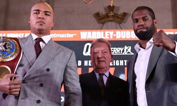 Fabio Wardley will defend his WBO heavyweight title against Daniel Dubois on Saturday in Manchester live on DAZN on pay-per-view. Photo: Queensberry/Leigh Dawney