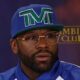 Floyd Mayweather at a 2026 press conference at Mayweather Gym