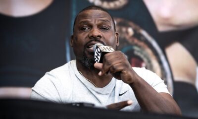 Former heavyweight champion Hasim Rahman speaks during a boxing media event ahead of his planned comeback attempt at 53 years old