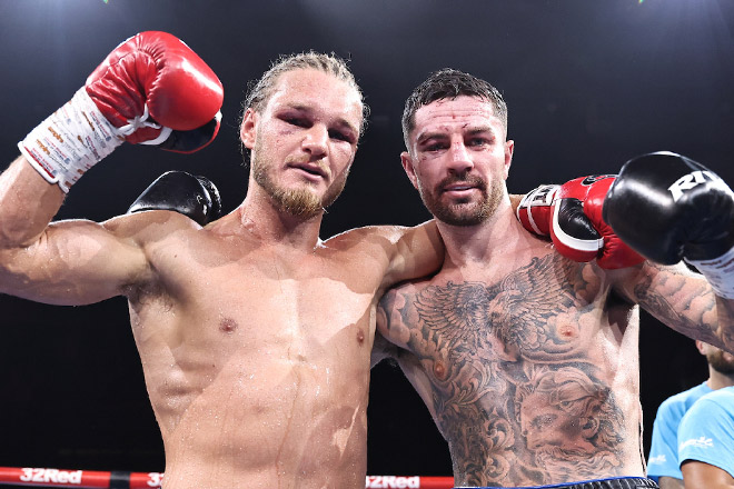 Jack Rafferty and Mark Chamberlain fought to a draw over twelve rounds. source: Leigh Dawney / Queensberry