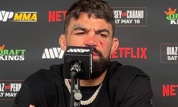 Mike Perry on STOPPING Nate Diaz in Bloodbath: “I’m Violent As F**k!” | POST-FIGHT PRESS CONFERENCE