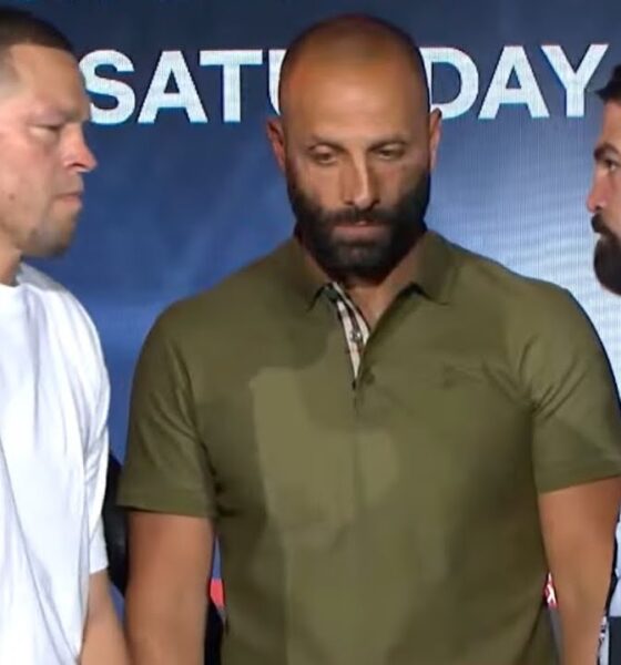 Nate Diaz vs Mike Perry INTENSE FACE OFF — BMF vs King of Violence