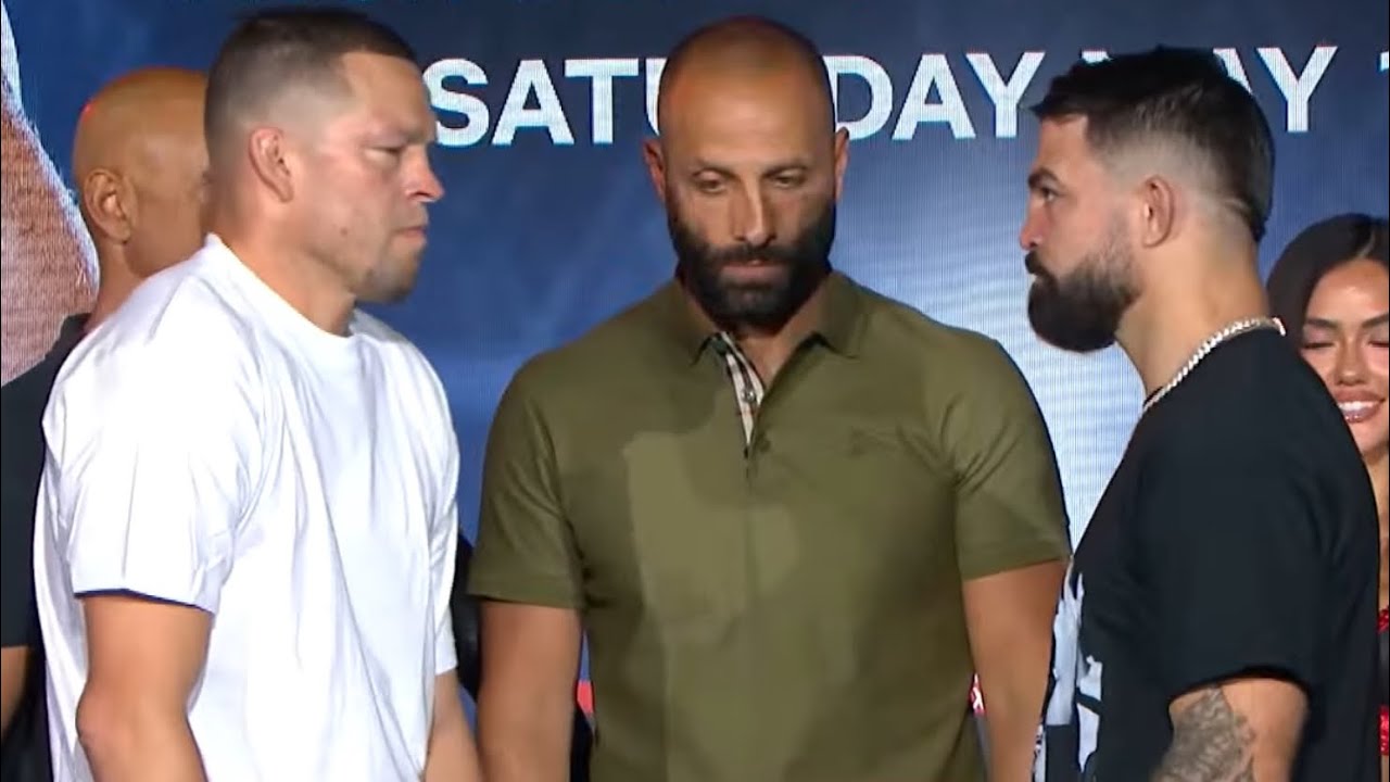 Nate Diaz vs Mike Perry INTENSE FACE OFF — BMF vs King of Violence