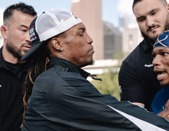 Foster pushed Ford on Tuesday. Photo: Matchroom Boxing