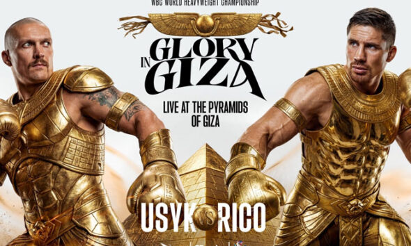 Oleksandr Usyk defends his unified heavyweight world titles against former kickboxing champion Rico Verhoeven on Saturday in Egypt Photo: Matchroom Boxing