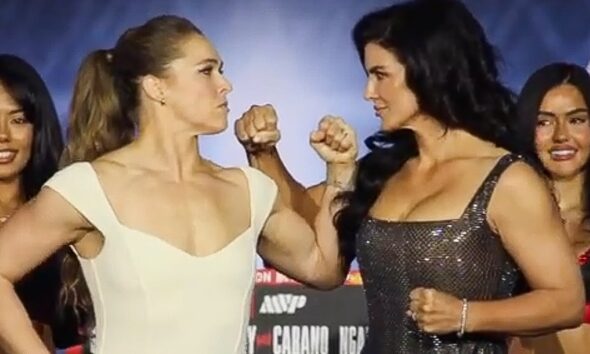Ronda Rousey SIZES UP BIGGER Gina Carano, Who SMIRKS during INTENSE FACE OFF