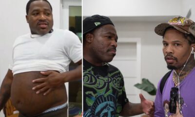 Adrien Broner shows off enlarged stomach during viral stream as Gervonta Davis reacts