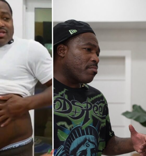 Adrien Broner shows off enlarged stomach during viral stream as Gervonta Davis reacts