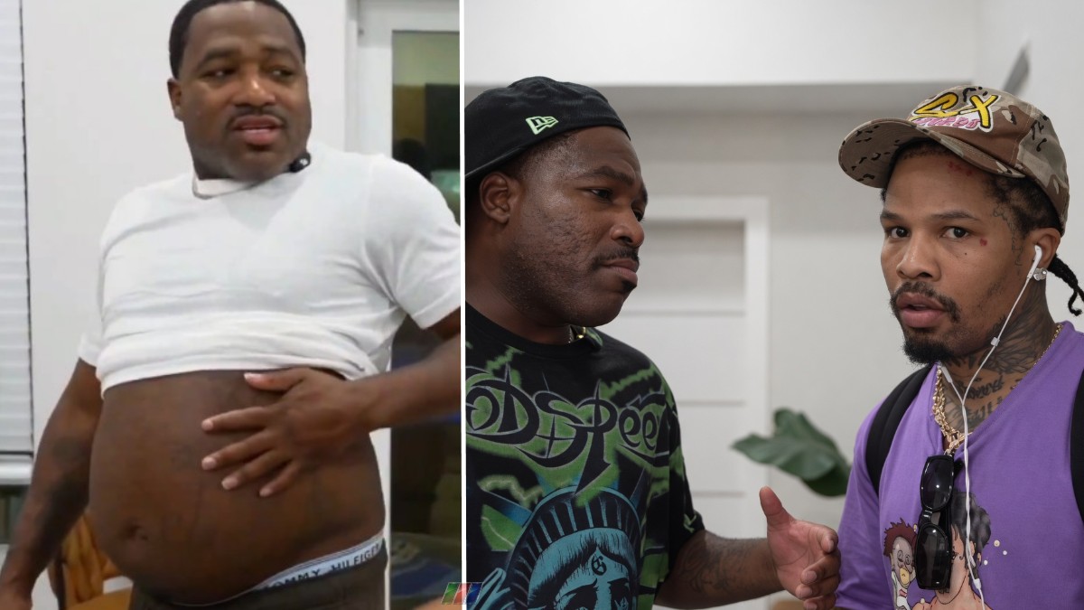 Adrien Broner shows off enlarged stomach during viral stream as Gervonta Davis reacts