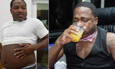 Adrien Broner during recent live streams showing his physical condition and drinking habits
