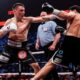 Michael Eifert throws a jab at Dmitry Bivol during their IBF light heavyweight title fight in Ekaterinburg, Russia, where Eifert landed a record-low 12 punches.