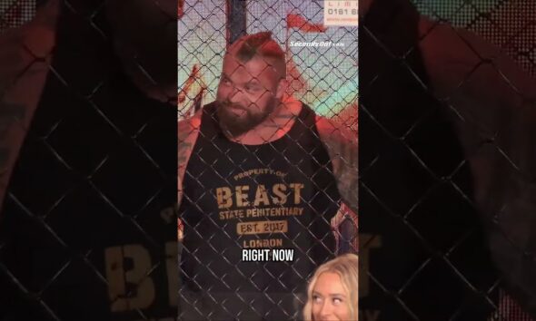 🚨 Eddie Hall TRIES To Smash Through The Cage! 😱 | Tommy Fury Face-Off #Shorts