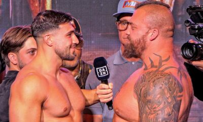 FACE OFF: Tommy Fury vs Eddie Hall • HEAD-TO-HEAD in Manchester | DAZN Boxing