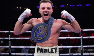 Padley defends his European super featherweight title. Photo: Mark Robinson Matchroom Boxing
