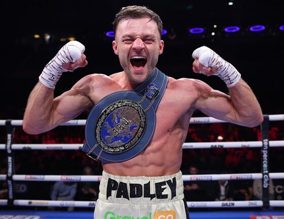 Padley defends his European super featherweight title. Photo: Mark Robinson Matchroom Boxing
