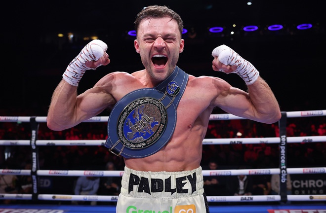 Padley defends his European super featherweight title. Photo: Mark Robinson Matchroom Boxing