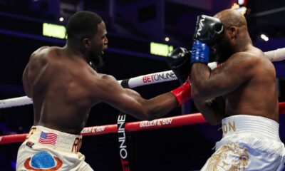 Joshua Edwards lands a right hand during his heavyweight bout against Garreth Payton on the Oscar Collazo undercard in California