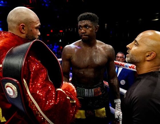 Lerrone Richards admits he is devastated after his controversial split decision loss to Albert Ramirez in Canada. Photo: Vitor Munhoz/Eye Of The Tiger