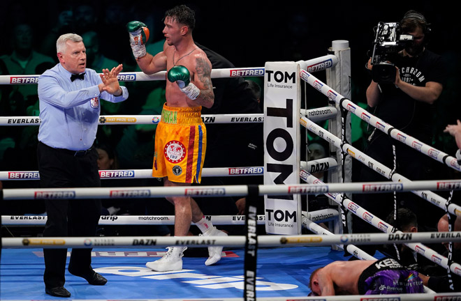 Donovan was disqualified after dropping Crocker after the bell. Photo: Dave Thompson Matchroom Boxing
