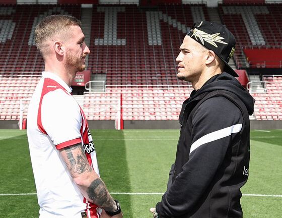 Garner and Magnesi face-to-face ahead of Saturday's clash Photo: Leigh Dawney/Queensberry