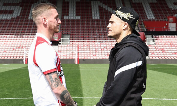 Garner and Magnesi face-to-face ahead of Saturday's clash Photo: Leigh Dawney/Queensberry