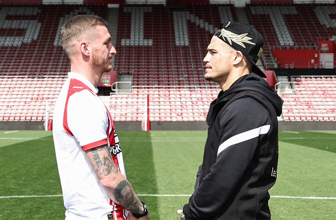 Garner and Magnesi face-to-face ahead of Saturday's clash Photo: Leigh Dawney/Queensberry