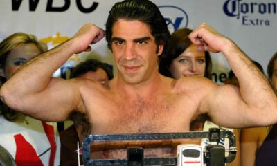 Jorge Kahwagi poses at a WBC weigh-in during his controversial 12-0 professional boxing career