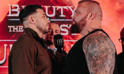 Fury and Hall face-to-face ahead of Saturday's clash. Photo: MF Pro
