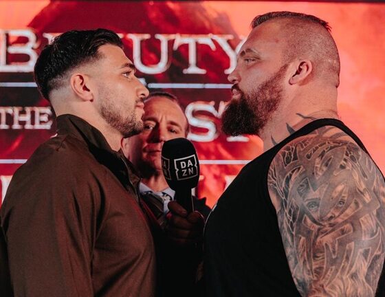 Fury and Hall face-to-face ahead of Saturday's clash. Photo: MF Pro