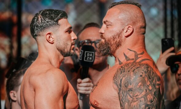 Tommy Fury vs. Eddie Hall • FULL WEIGH IN & FINAL FACE OFF | DAZN Boxing