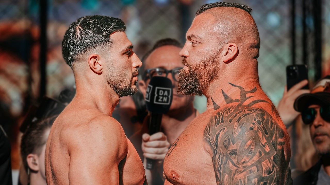 Tommy Fury vs. Eddie Hall • FULL WEIGH IN & FINAL FACE OFF | DAZN Boxing