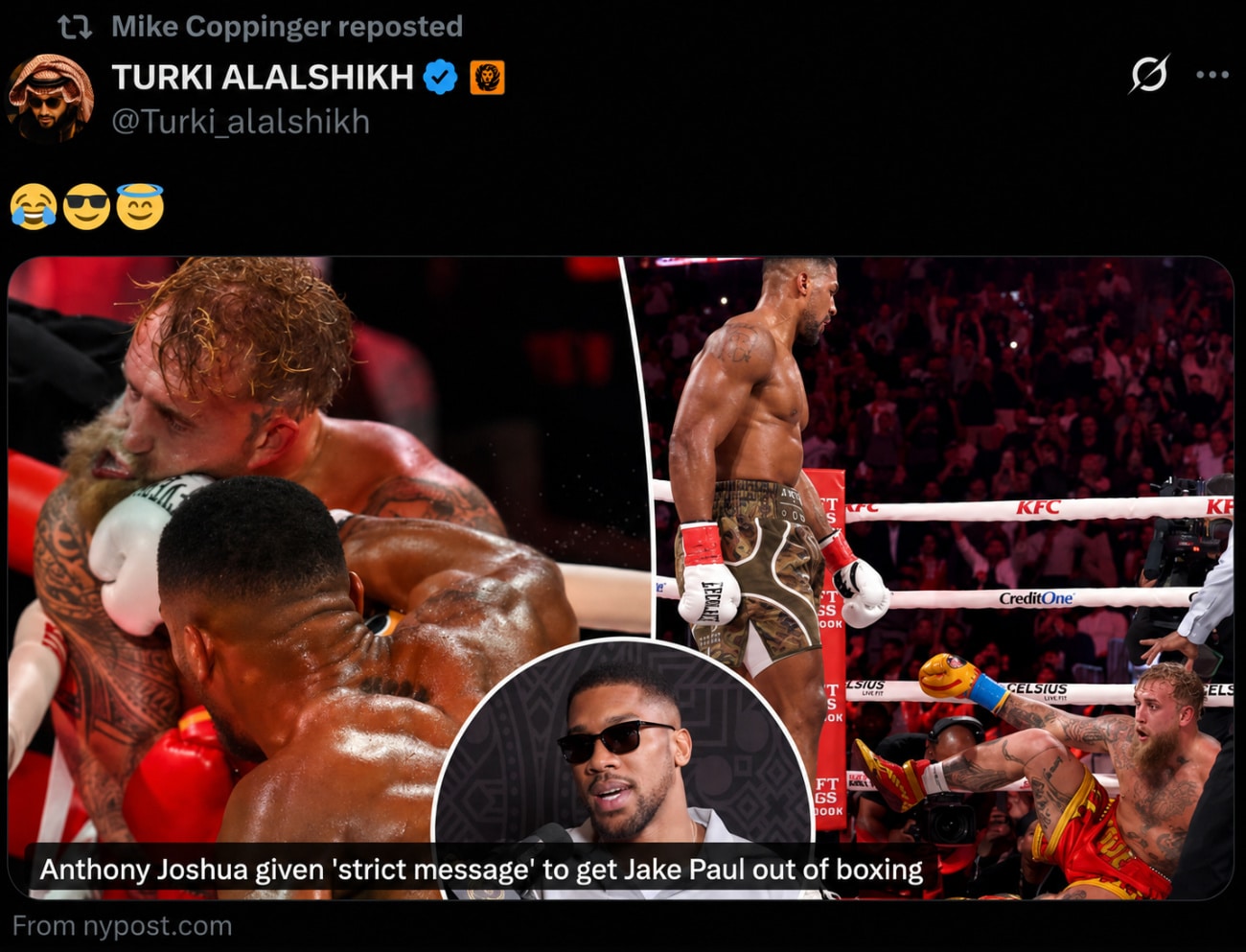 Image: Turki Alalshikh Reacts To Anthony Joshua's Jake Paul Comments