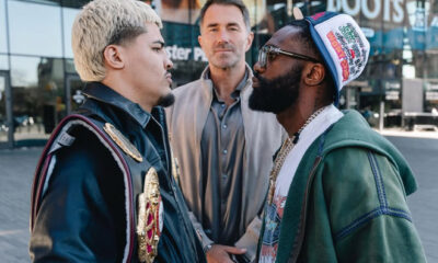 Zayas and Ennis face to face before the clash. Photo: Matchroom Boxing