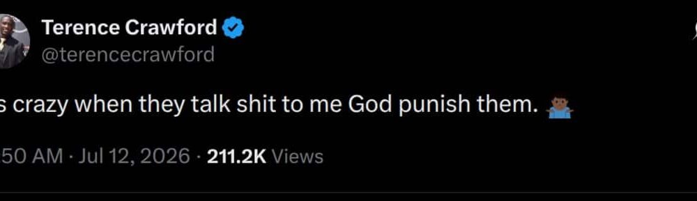 "Terence Crawford Sends Cryptic Message Following Conor McGregor's UFC 329 Defeat"