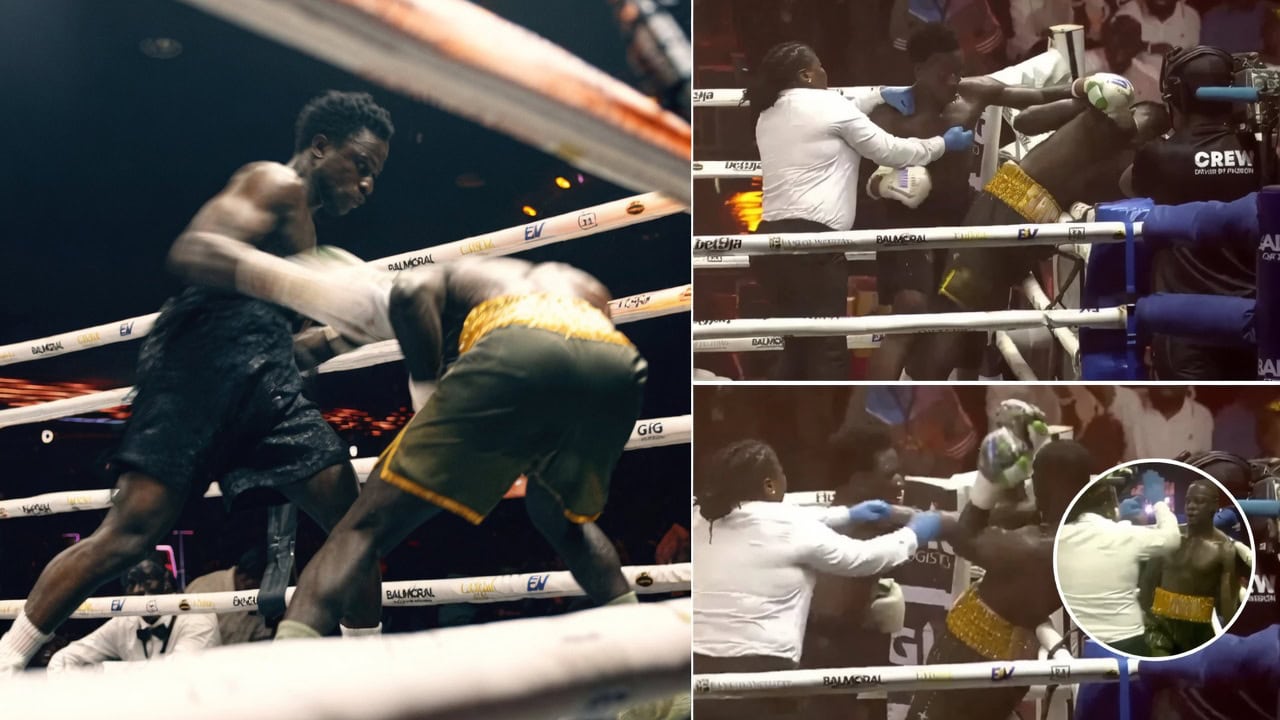 "Wiped Out Boxer Stands Tall, Endures 10 Unanswered Punches Before Referee Intervention"