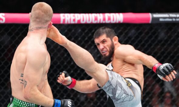 Islam Makhachev scores head kick knockdown, ultimately controls Ian Machado Garry to retain title in UFC 330 main event
