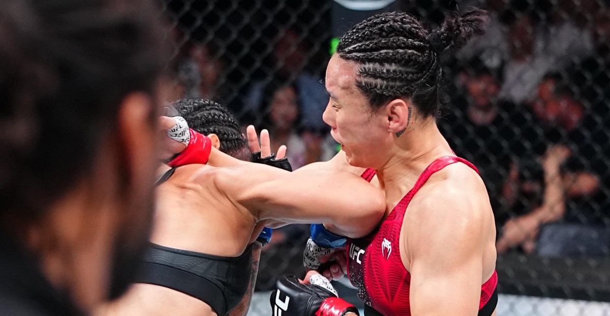 UFC Shanghai video: Denise Gomes crushes Yan Xiaonan with knockout elbow in Round 1