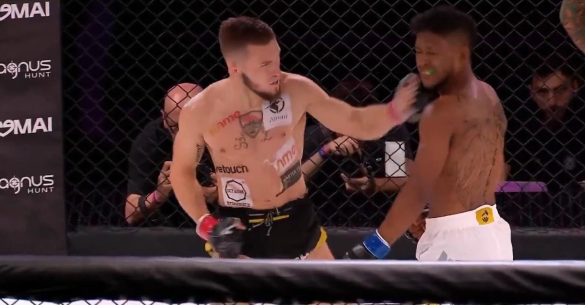Missed Fists: Fighter drops hands mid-brawl and is viciously knocked out