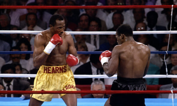 "Tommy 'Hitman' Hearns Reflects on His Powerful Knockout Victory Over Barkley"