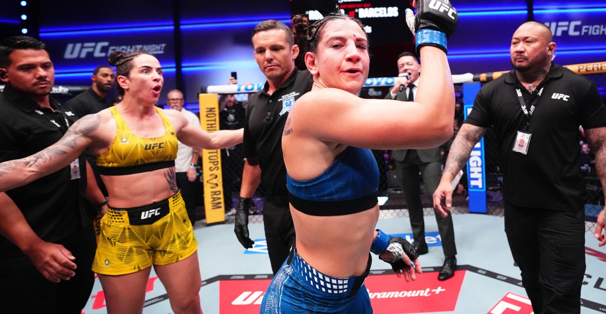 UFC Vegas 121 video: Security intervenes following Ailin Perez&rsquo;s controversial win over Norma Dumont