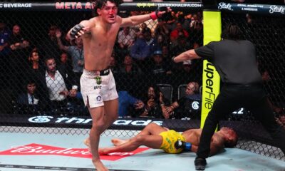 UFC Vegas 121 video: Raul Rosas Jr. wins main event after Raoni Barcelos goes unconscious in scary fifth-round moment