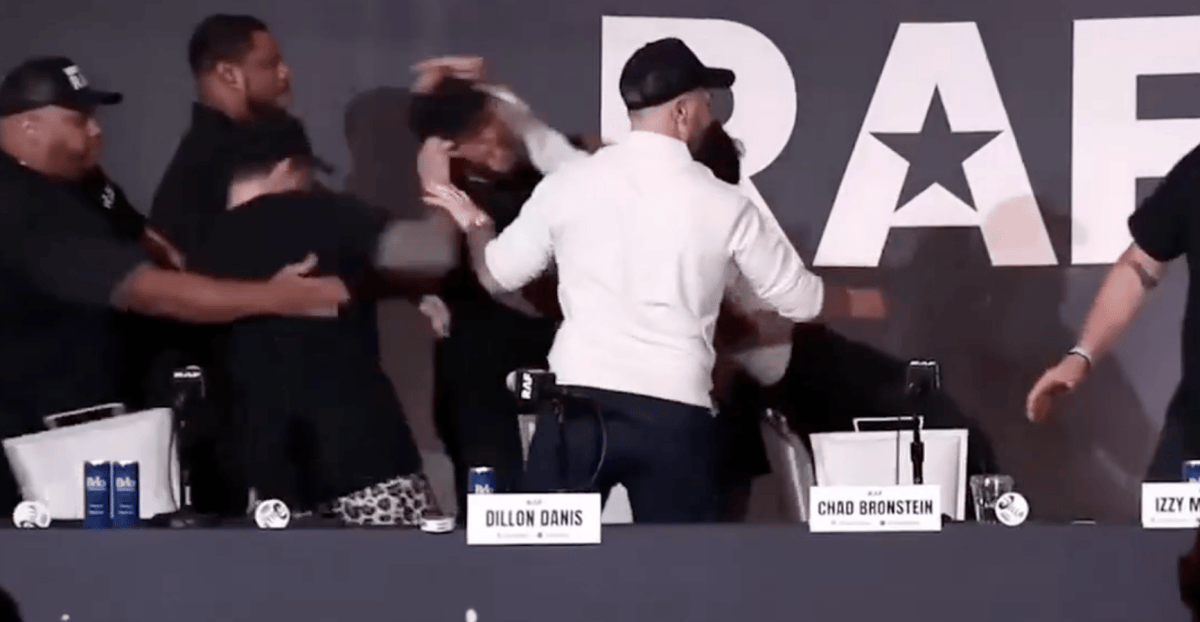 Arman Tsarukyan attacks Dillon Danis igniting near riot at RAF 14 press conference